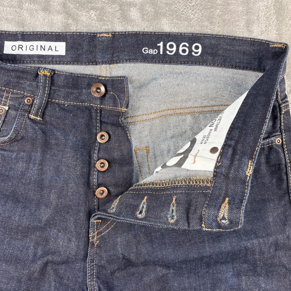 Gap Jeans Mens 33x32 1969 Original Dark Wash Ringspun Denim - Picture 2 of 9